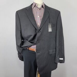 Men's Calvin Klein Suit Jacket Three Button Charcoal Grey Wool 50R / $350‎ MSRP